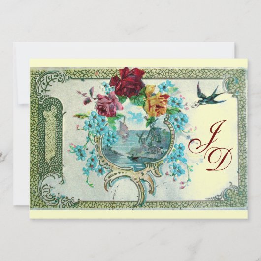 Invitation ROMANTİCA 3 MONOGRAM or papier métallique 2 (Devant)