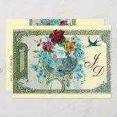 Invitation ROMANTİCA 3 MONOGRAM or papier métallique 2 (Devant / Derrière)