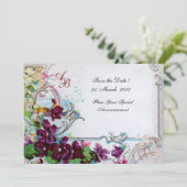 Invitation ROMANTICA 4 MONOGRAM Violet Blanc Mariage (Debout devant)