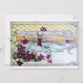 Invitation ROMANTICA 4 MONOGRAM Violet Blanc Mariage (Dos)