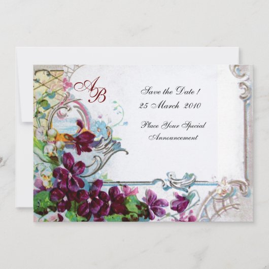 INVITATION ROMANTICA  4 MONOGRAMME (Devant)