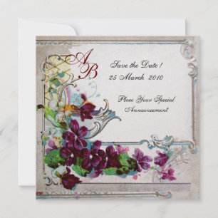 Invitation ROMANTICA  4 MONOGRAMME 2, papier métallisé or