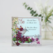 Invitation ROMANTICA 4 MONOGRAMME ,Bleu (Debout devant)