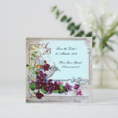Invitation ROMANTICA 4 MONOGRAMME ,Bleu (Debout devant)