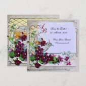 Invitation ROMANTICA  4 MONOGRAMME ,Bleu (Devant / Derrière)