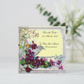 Invitation ROMANTICA 4 MONOGRAMME, Jaune (Debout devant)