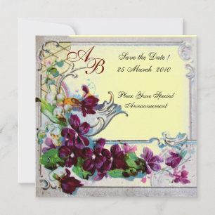 Invitation ROMANTICA 4 MONOGRAMME ,Jaune