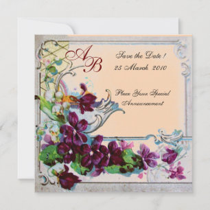Invitation ROMANTICA 4 MONOGRAMME, Rose