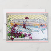 Invitation ROMANTICA 4 MONOGRAMME ,Rose (Dos)