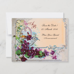 Invitation ROMANTICA 4 MONOGRAMME, Rose