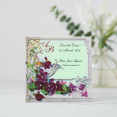 Invitation ROMANTICA 4 MONOGRAMME, Vert (Debout devant)