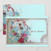 Invitation ROMANTICA, Élégante et chic pour un mariage, rose  (Devant / Derrière)