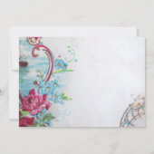 Invitation ROMANTICA, Élégante fête de mariage classe, rose b (Dos)