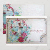 Invitation ROMANTICA, Élégante fête de mariage classe, rose b (Devant / Derrière)