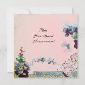 Invitation ROMANTICA Fleurs Violettes Bleues Roses Mariage Pe (Dos)