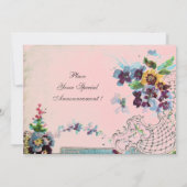 Invitation ROMANTİCA Mariage rose bleu rose (Dos)