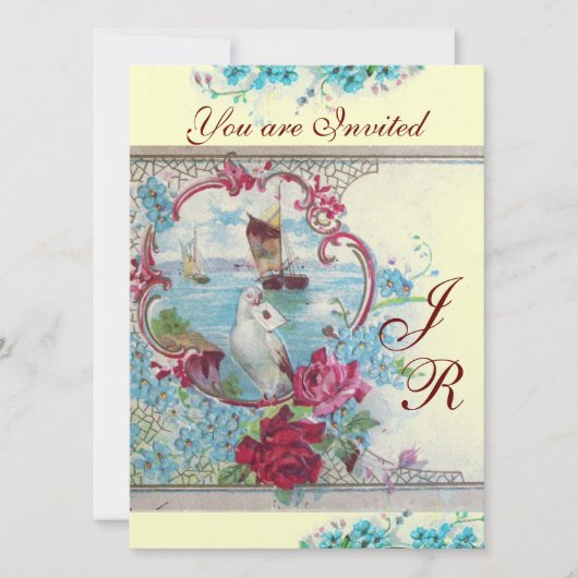 Invitation ROMANTİCA  MONOGRAM Champagne Blanc papier Métalli (Devant)