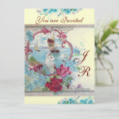 Invitation ROMANTİCA  MONOGRAM Champagne Blanc papier Métalli (Debout devant)