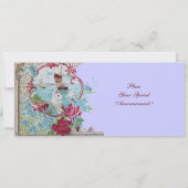 Invitation ROMANTICA MONOGRAM, rouge blanc bleu rose (Dos)