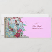 Invitation ROMANTICA MONOGRAM, rouge blanc bleu rose (Dos)