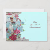 Invitation ROMANTICA  MONOGRAM, rouge blanc bleu rose (Dos)