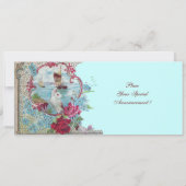 Invitation ROMANTICA  MONOGRAM, rouge blanc bleu rose Mariage (Dos)