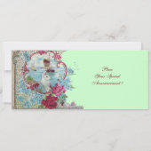 Invitation ROMANTICA  MONOGRAM, rouge blanc bleu rose vert (Dos)