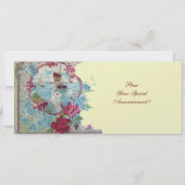 Invitation ROMANTICA  MONOGRAM, rouge  bleu rose blanc glace (Dos)