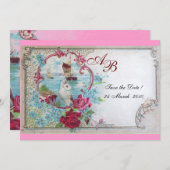 INVITATION ROMANTICA  MONOGRAMME (Devant / Derrière)