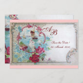 INVITATION ROMANTICA MONOGRAMME (Devant / Derrière)