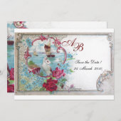 INVITATION ROMANTICA  MONOGRAMME (Devant / Derrière)