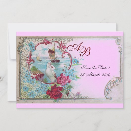 INVITATION ROMANTICA MONOGRAMME (Devant)