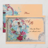 INVITATION ROMANTICA  MONOGRAMME (Devant / Derrière)