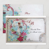 INVITATION ROMANTICA  MONOGRAMME (Devant / Derrière)