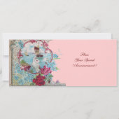 Invitation ROMANTICA MONOGRAMME, rouge blanc bleu rose (Dos)