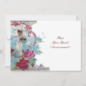 Invitation ROMANTICA MONOGRAMME, rouge blanc bleu rose (Dos)
