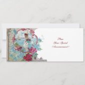 Invitation ROMANTICA MONOGRAMME, rouge blanc bleu rose (Dos)