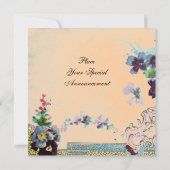 Invitation ROMANTİCA Orange Pêche Florale Mariage Momogramme (Dos)