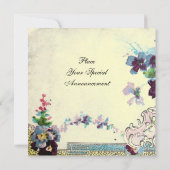 Invitation ROMANTİCA Rose Bleu Crème Monogramme Floral Mariag (Dos)