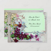 INVITATION ROMANTIQUE 4 MONOGRAMME 2 (Devant / Derrière)