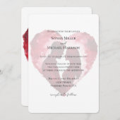 Invitation Romantique Amour Mariage de coeur (Devant / Derrière)