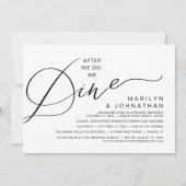 Invitation Romantique Après Nous, Nous Dînons, Dîner Mariage (Devant)