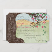 Invitation Romantique Arbre Rustique Cherry Blossom mignon Lo (Devant)