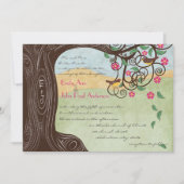 Invitation Romantique Arbre Rustique Cherry Blossom mignon Lo (Devant)