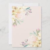 Invitation Romantique Arc Floral Filles Christening (Dos)