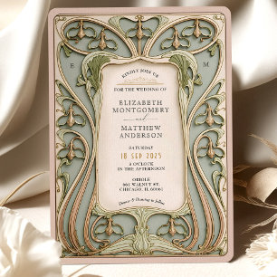 Invitation Romantique Art Nouveau Lily Mariage