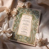 Invitation Romantique Art Nouveau Lily Mariage