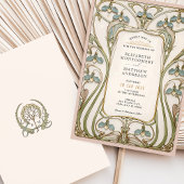 Invitation Romantique Art Nouveau Lily Mariage