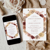 Invitation Romantique Automne Floral Frame Mariage