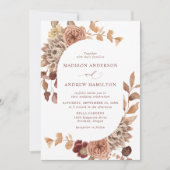 Invitation Romantique Automne Floral Oval Frame Mariage (Devant)